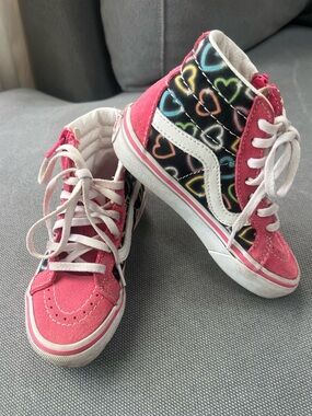 VANS Sk8 Reissue Side Zip Neon Hearts Size 11